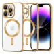 Tech-Protect iPhone 15 Pro Magshine Θήκη Σιλικόνης TPU με Magsafe - Διάφανη / Gold