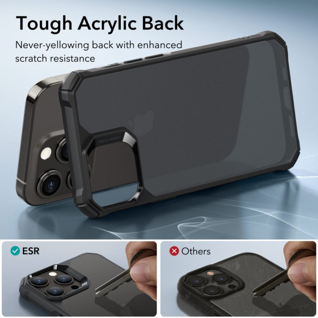 ESR iPhone 15 Pro Air Armor Σκληρή Θήκη με Πλαίσιο Σιλικόνης - Ημιδιάφανη / Frosted Black