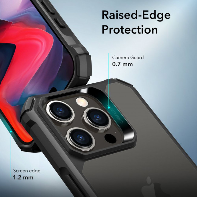 ESR iPhone 15 Pro Air Armor Σκληρή Θήκη με Πλαίσιο Σιλικόνης - Ημιδιάφανη / Frosted Black