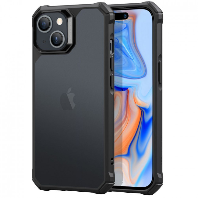 ESR iPhone 15 Air Armor Σκληρή Θήκη με Πλαίσιο Σιλικόνης - Ημιδιάφανη / Frosted Black