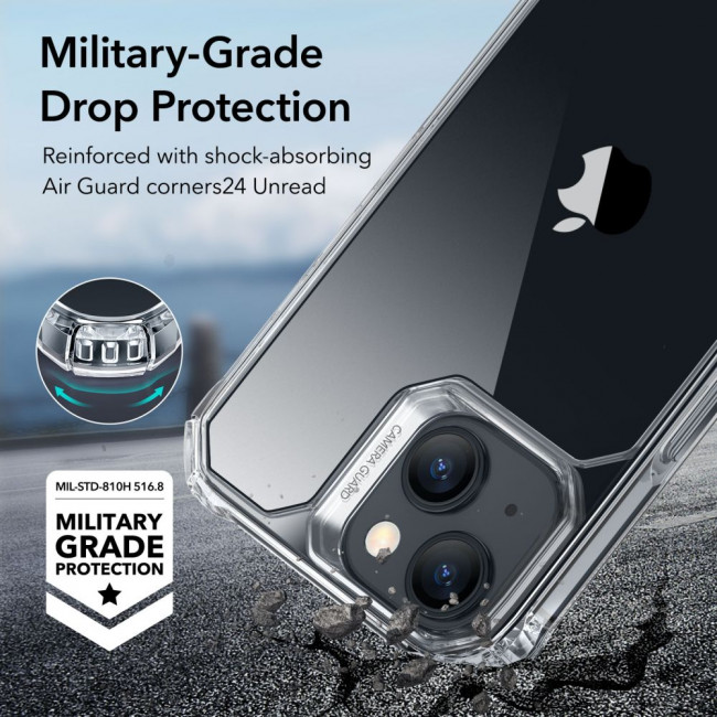 ESR iPhone 15 Air Armor Σκληρή Θήκη με Πλαίσιο Σιλικόνης - Διάφανη