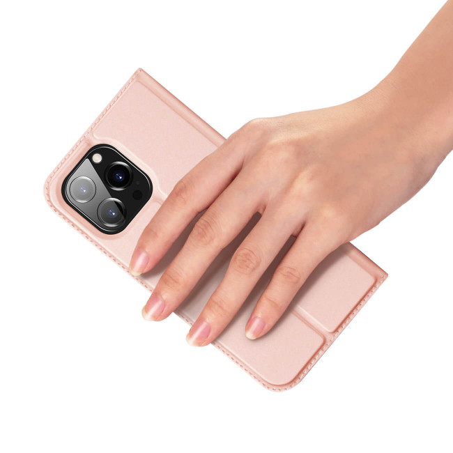 Dux Ducis iPhone 15 Pro Flip Stand Case Θήκη Βιβλίο - Pink