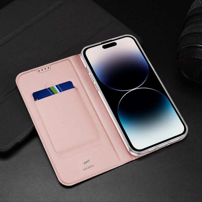 Dux Ducis iPhone 15 Pro Flip Stand Case Θήκη Βιβλίο - Pink