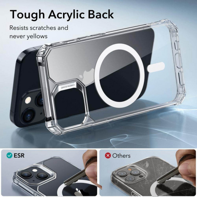 ESR iPhone 15 Air Armor Halolock Σκληρή Θήκη με Πλαίσιο Σιλικόνης και MagSafe - Διάφανη