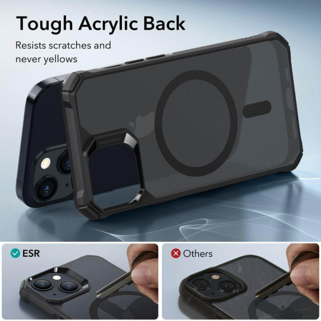 ESR iPhone 15 Air Armor Halolock Σκληρή Θήκη με Πλαίσιο Σιλικόνης και MagSafe - Frosted Black