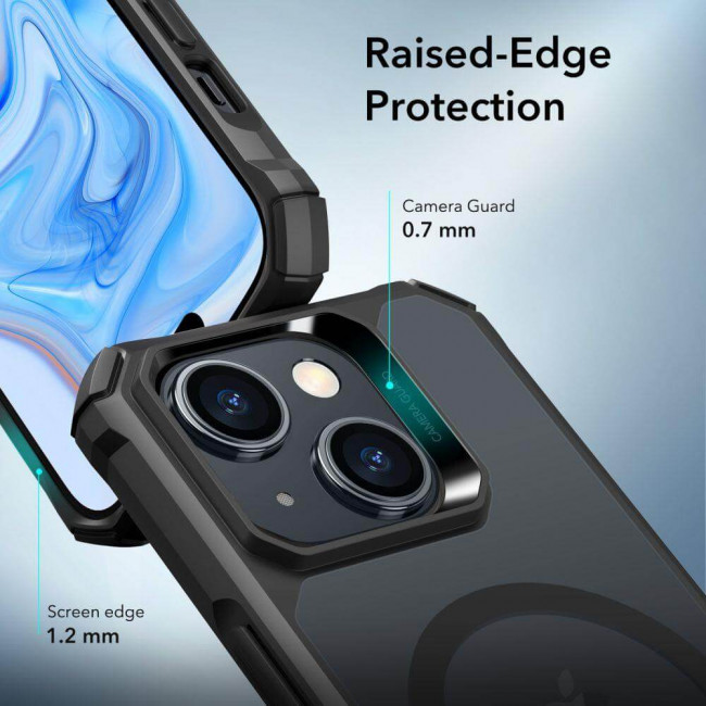 ESR iPhone 15 Plus Air Armor Halolock Σκληρή Θήκη με Πλαίσιο Σιλικόνης και MagSafe - Frosted Black