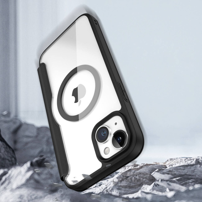 Dux Ducis iPhone 15 Skin X Pro Magnetic Flip Case Θήκη Βιβλίο με MagSafe - Black