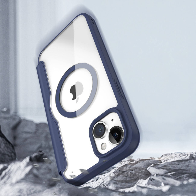 Dux Ducis iPhone 15 Plus Skin X Pro Magnetic Flip Case Θήκη Βιβλίο με MagSafe - Blue