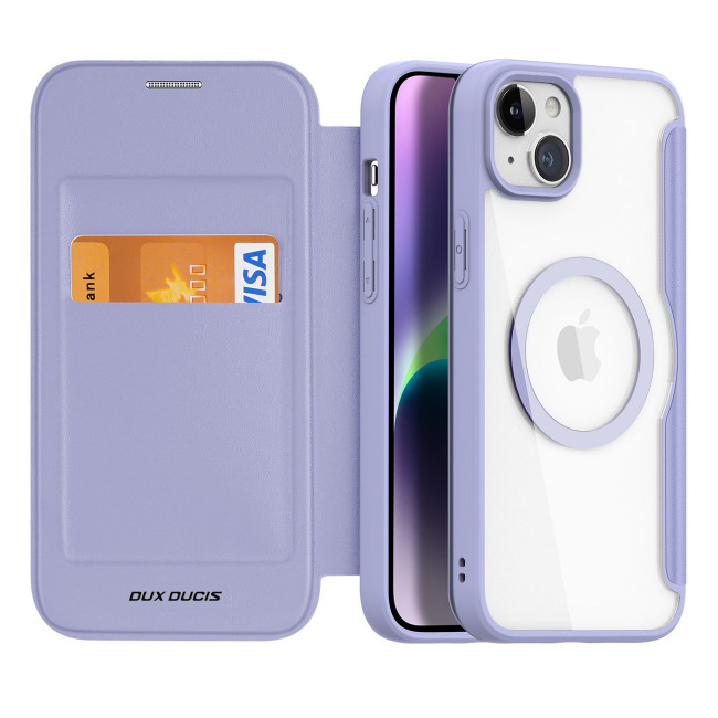 Dux Ducis iPhone 15 Plus Skin X Pro Magnetic Flip Case Θήκη Βιβλίο με MagSafe - Purple