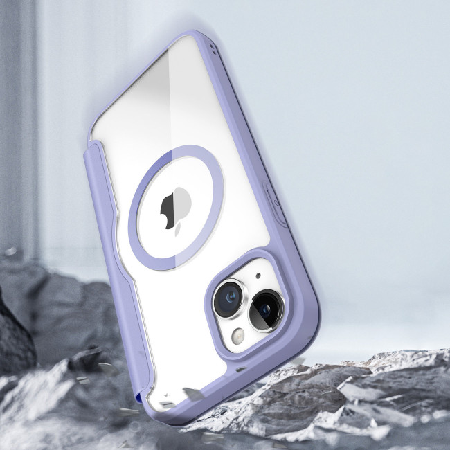 Dux Ducis iPhone 15 Plus Skin X Pro Magnetic Flip Case Θήκη Βιβλίο με MagSafe - Purple