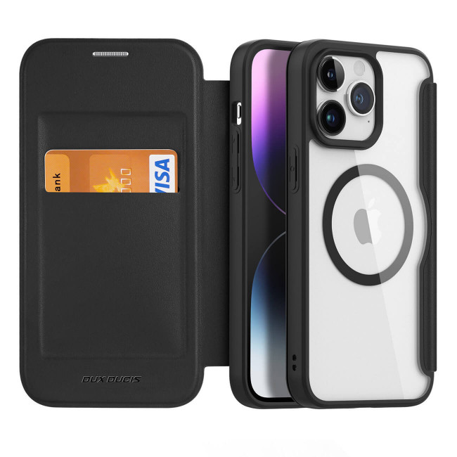 Dux Ducis iPhone 15 Pro Max Skin X Pro Magnetic Flip Case Θήκη Βιβλίο με MagSafe - Black