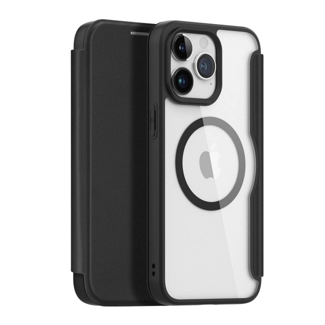 Dux Ducis iPhone 15 Pro Max Skin X Pro Magnetic Flip Case Θήκη Βιβλίο με MagSafe - Black