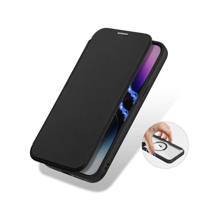 Dux Ducis iPhone 15 Pro Max Skin X Pro Magnetic Flip Case Θήκη Βιβλίο με MagSafe - Black