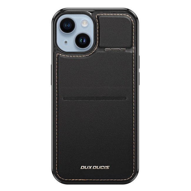 Dux Ducis iPhone 15 Plus Rafi Mag Anti-RFID 3in1 Θήκη με Υποδοχή για Κάρτες / Stand και MagSafe - Black