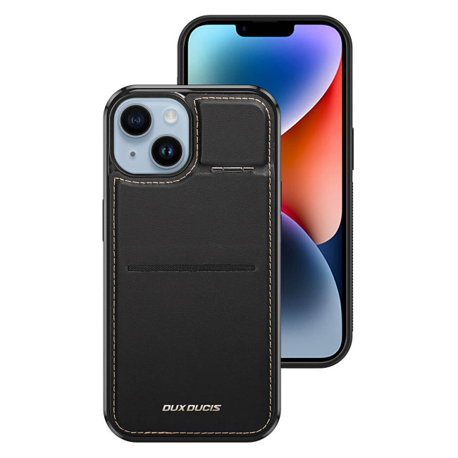 Dux Ducis iPhone 15 Plus Rafi Mag Anti-RFID 3in1 Θήκη με Υποδοχή για Κάρτες / Stand και MagSafe - Black