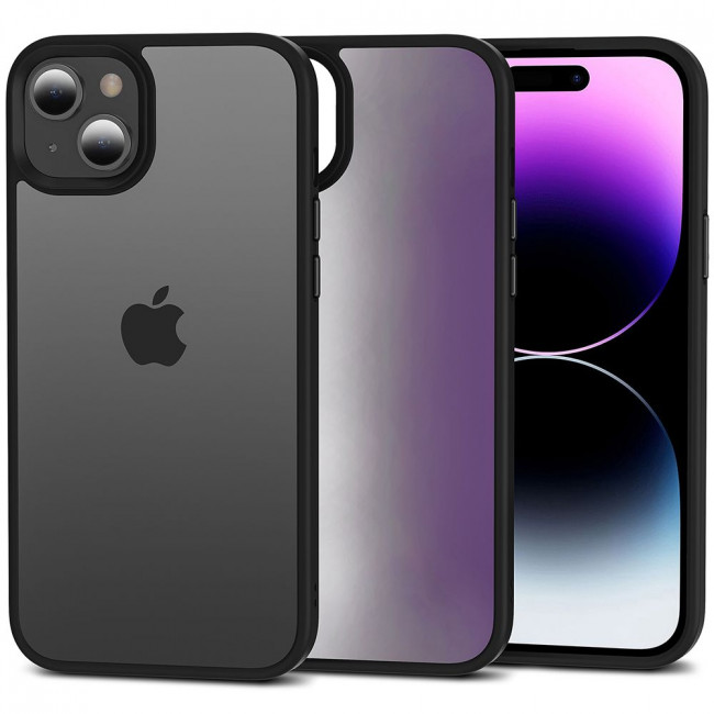 Tech-Protect iPhone 15 Plus MagMat Σκληρή Θήκη με Πλαίσιο Σιλικόνης - Matte Black / Ημιδιάφανη