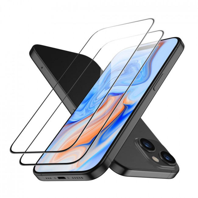 ESR iPhone 15 Plus Full Screen Tempered Glass 9H Αντιχαρακτικό Γυαλί Οθόνης - 2 Τεμα΄χια - Black