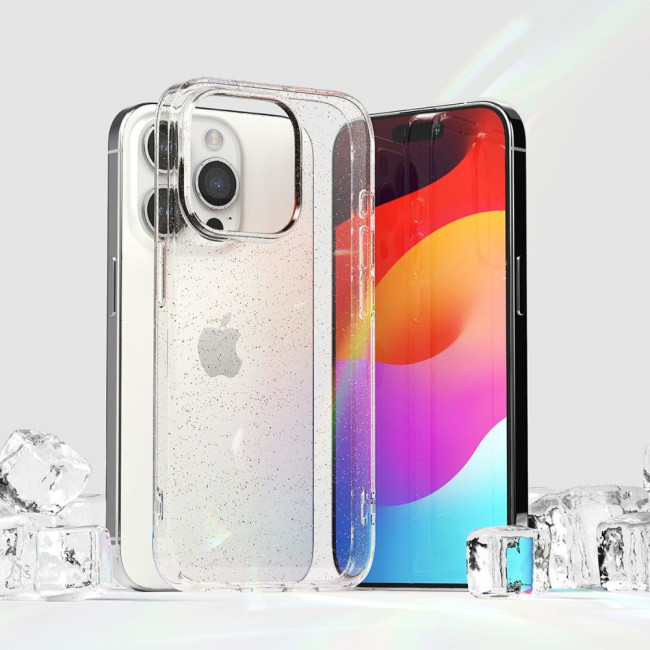 Ringke iPhone 15 Pro Air Ultra Thin TPU Case Λεπτή Θήκη Σιλικόνης - Glitter - Διάφανη