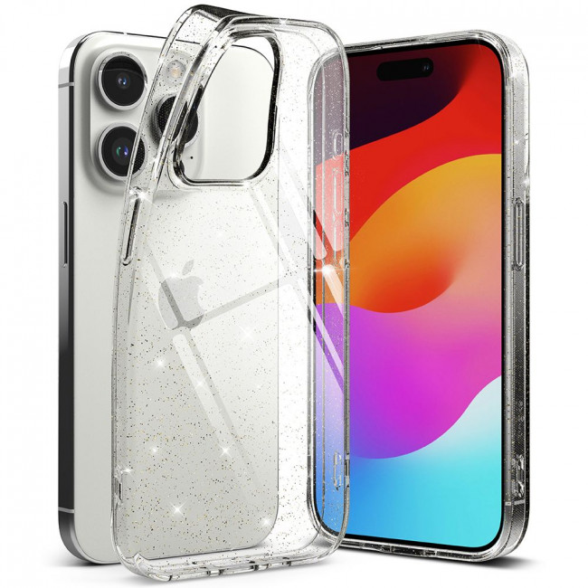 Ringke iPhone 15 Pro Air Ultra Thin TPU Case Λεπτή Θήκη Σιλικόνης - Glitter - Διάφανη