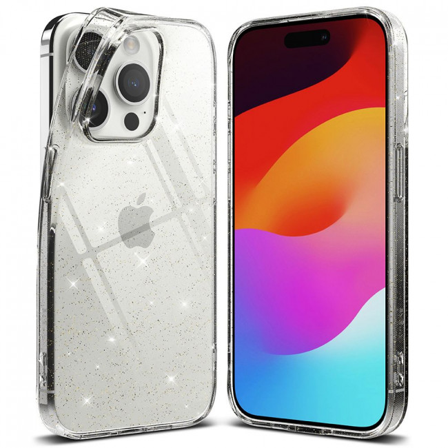 Ringke iPhone 15 Pro Air Ultra Thin TPU Case Λεπτή Θήκη Σιλικόνης - Glitter - Διάφανη