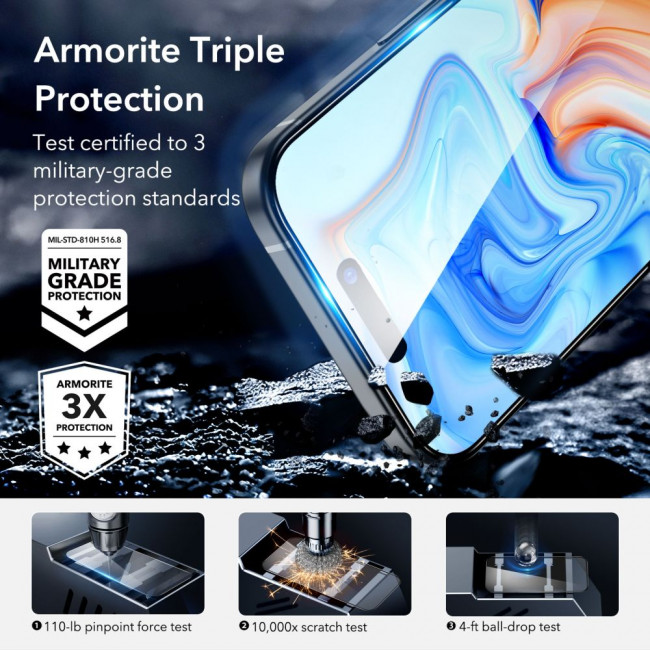 ESR iPhone 15 Plus Armorite 2.5D 9H Full Screen Tempered Glass Αντιχαρακτικό Γυαλί Οθόνης - Black