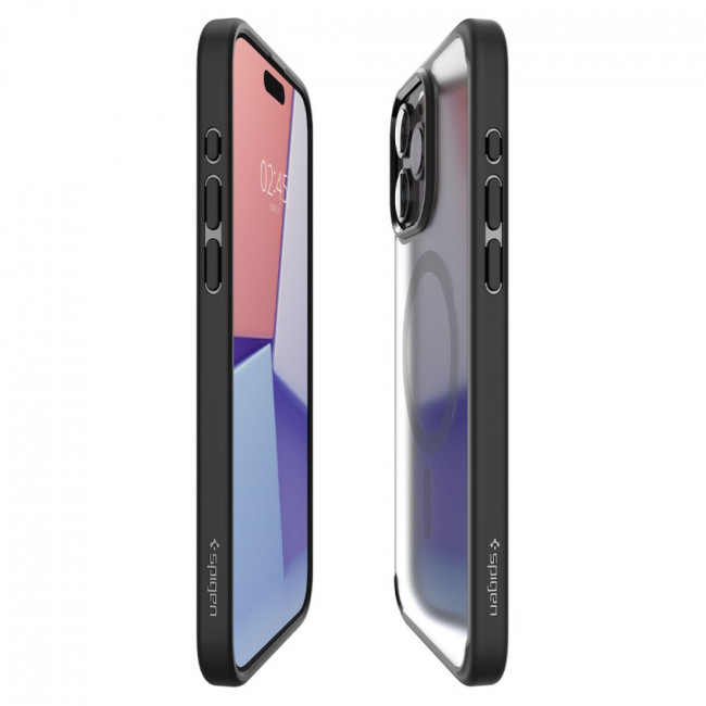 Spigen iPhone 15 Pro Ultra Hybrid Mag Σκληρή Θήκη με Πλαίσιο Σιλικόνης Και MagSafe - Frost Black