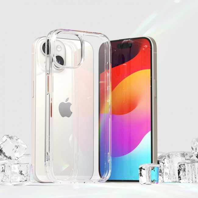 Ringke iPhone 15 Plus Fusion Σκληρή Θήκη με Πλαίσιο Σιλικόνης - Διάφανη