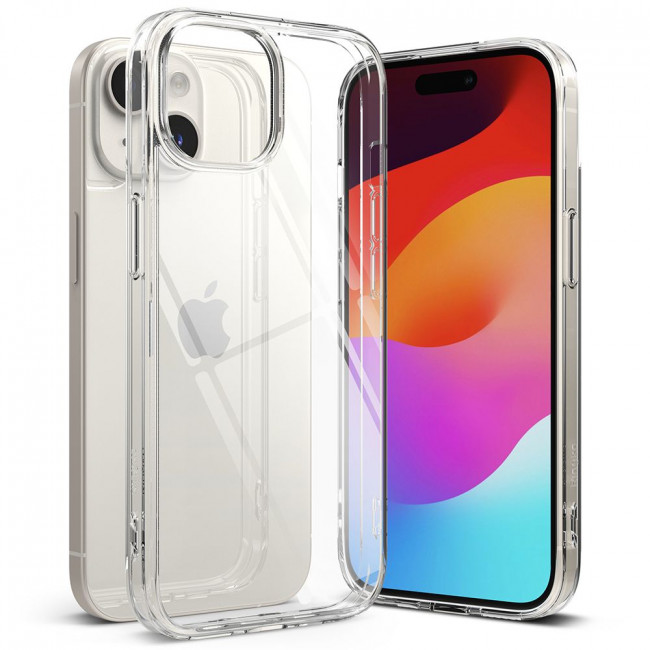 Ringke iPhone 15 Plus Fusion Σκληρή Θήκη με Πλαίσιο Σιλικόνης - Διάφανη