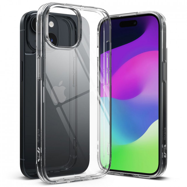 Ringke iPhone 15 Plus Fusion Σκληρή Θήκη με Πλαίσιο Σιλικόνης - Διάφανη