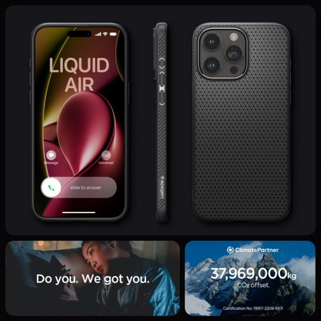 Spigen iPhone 15 Pro Liquid Air Θήκη Σιλικόνης - Matte Black