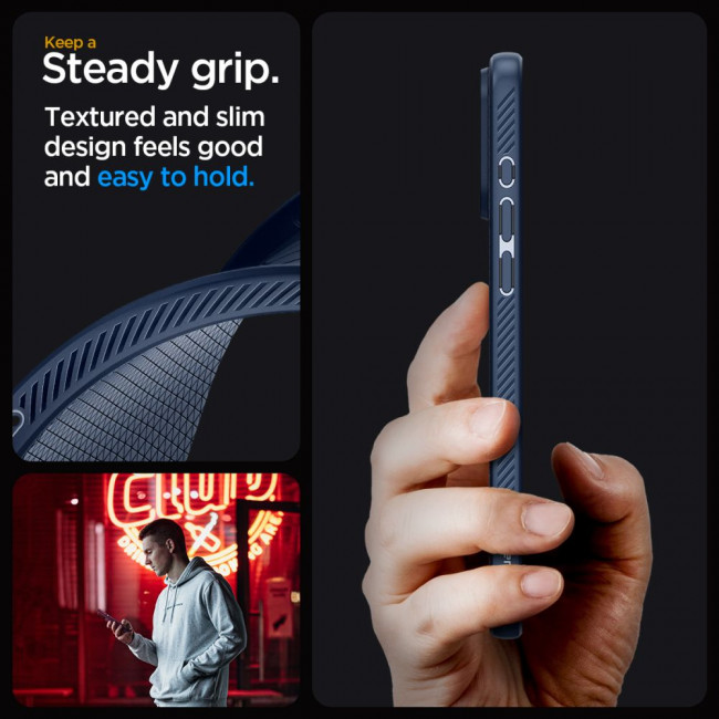 Spigen iPhone 15 Pro Max Liquid Air Θήκη Σιλικόνης - Navy Blue