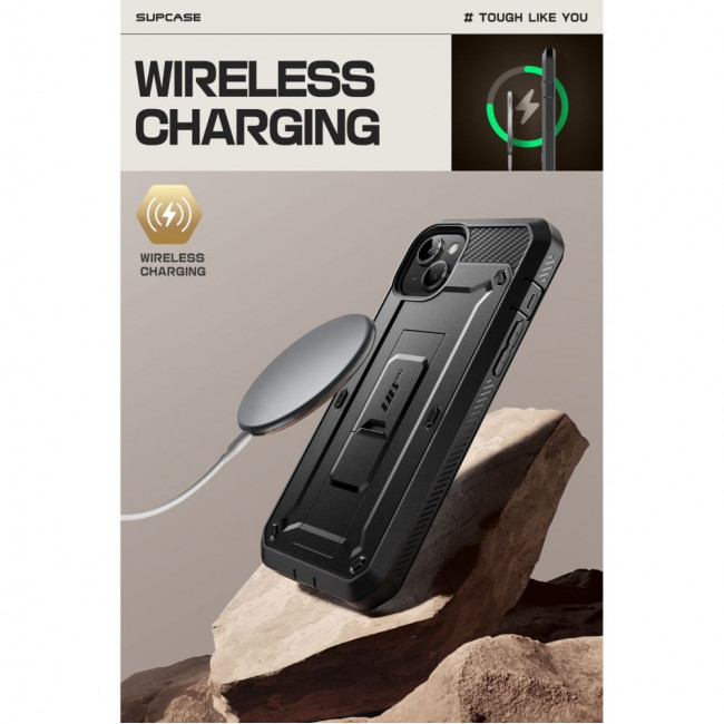 Supcase iPhone 15 Unicorn Beetle Pro Σκληρή Θήκη με Προστασία Οθόνης και Stand - Black