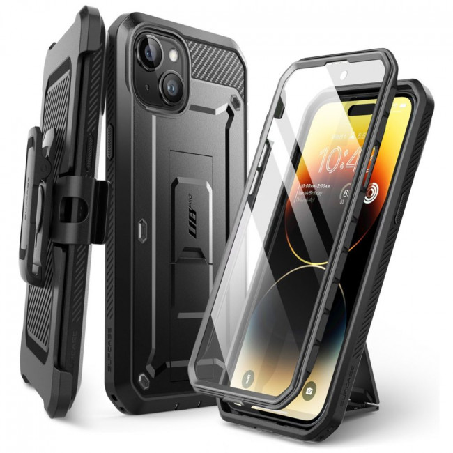 Supcase iPhone 15 Unicorn Beetle Pro Σκληρή Θήκη με Προστασία Οθόνης και Stand - Black