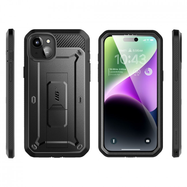 Supcase iPhone 15 Unicorn Beetle Pro Σκληρή Θήκη με Προστασία Οθόνης και Stand - Black