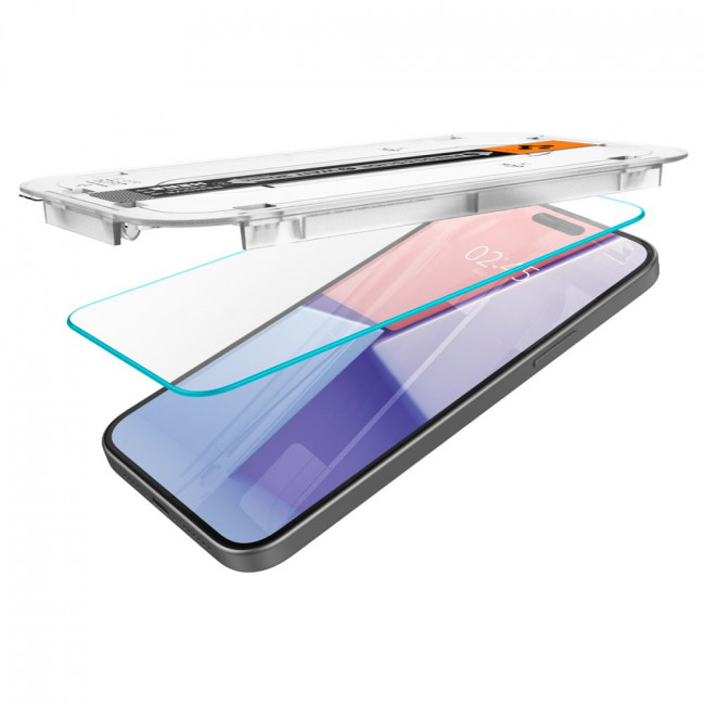 Spigen iPhone 15 / iPhone 16 Glas.TR EZ Fit 0.2mm 2.5D 9H Tempered Glass Αντιχαρακτικό Γυαλί Οθόνης - Clear - AGL06907