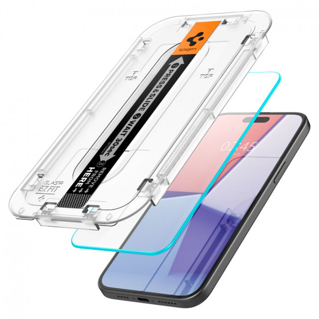 Spigen iPhone 15 / iPhone 16 Glas.TR EZ Fit 0.2mm 2.5D 9H Tempered Glass Αντιχαρακτικό Γυαλί Οθόνης - Clear - AGL06907