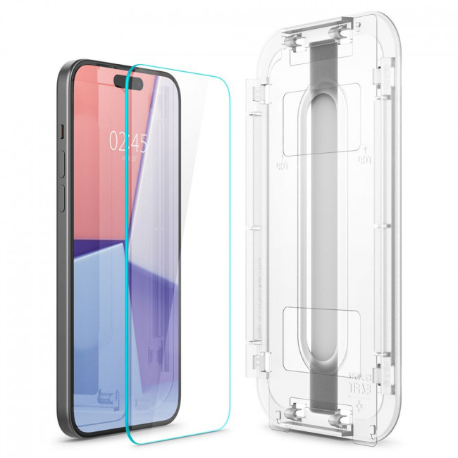 Spigen iPhone 15 / iPhone 16 Glas.TR EZ Fit 0.2mm 2.5D 9H Tempered Glass Αντιχαρακτικό Γυαλί Οθόνης - Clear - AGL06907