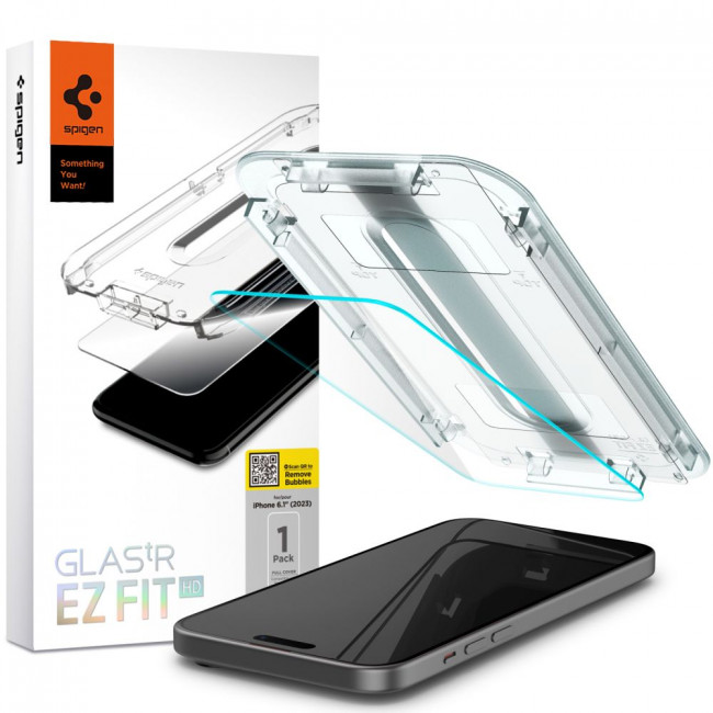 Spigen iPhone 15 / iPhone 16 Glas.TR EZ Fit 0.2mm 2.5D 9H Tempered Glass Αντιχαρακτικό Γυαλί Οθόνης - Clear - AGL06907