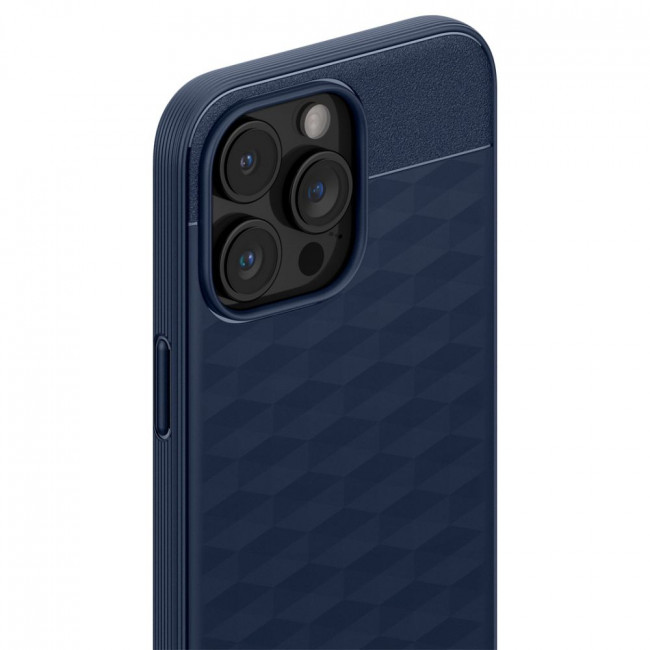 Caseology iPhone 15 Pro Max Parallax Mag Θήκη Σιλικόνης με Σκληρό Πλαίσιο και MagSafe - Midnight Blue