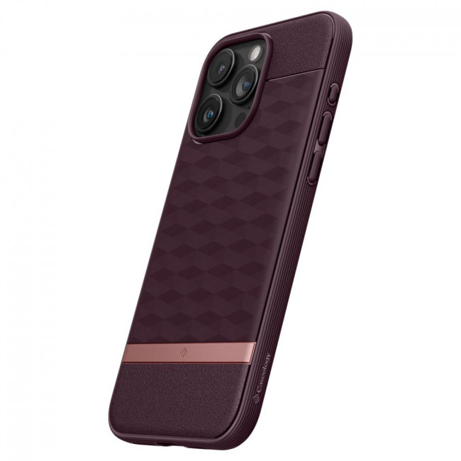 Caseology iPhone 15 Pro Parallax Mag Θήκη Σιλικόνης με Σκληρό Πλαίσιο και MagSafe - Burgundy