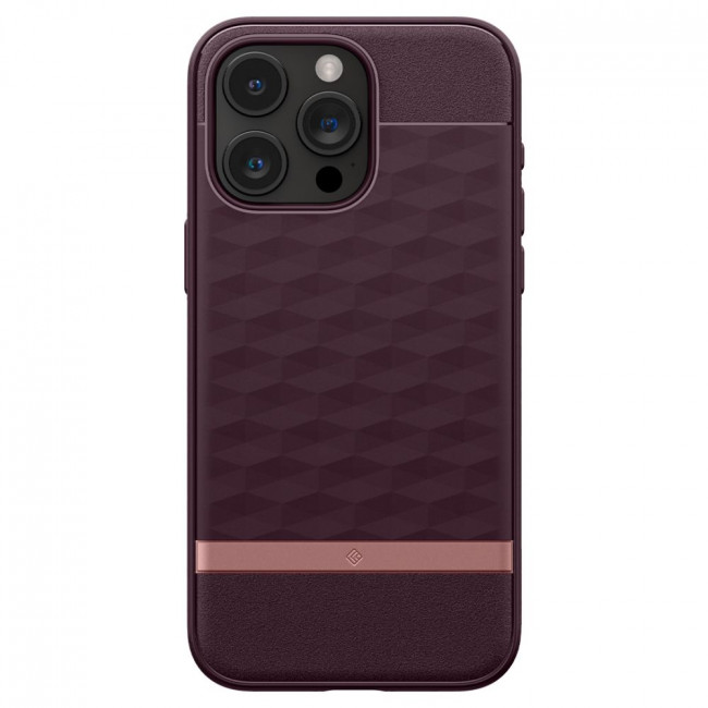 Caseology iPhone 15 Pro Parallax Mag Θήκη Σιλικόνης με Σκληρό Πλαίσιο και MagSafe - Burgundy