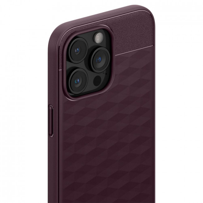 Caseology iPhone 15 Pro Parallax Mag Θήκη Σιλικόνης με Σκληρό Πλαίσιο και MagSafe - Burgundy