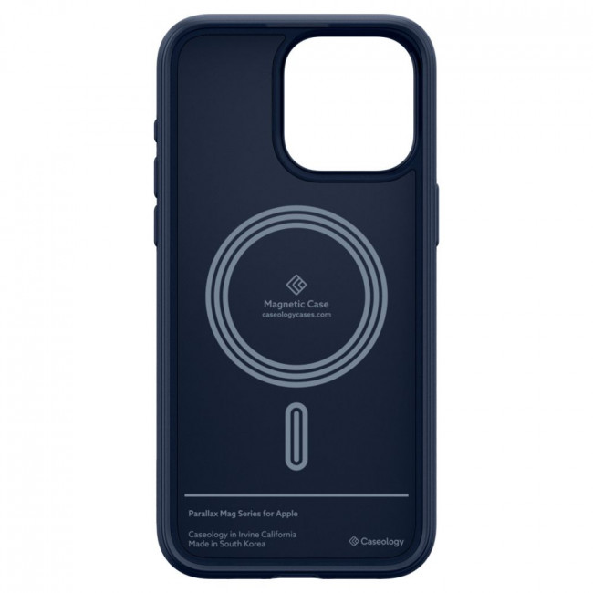 Caseology iPhone 15 Pro Parallax Mag Θήκη Σιλικόνης με Σκληρό Πλαίσιο και MagSafe - Midnight Blue