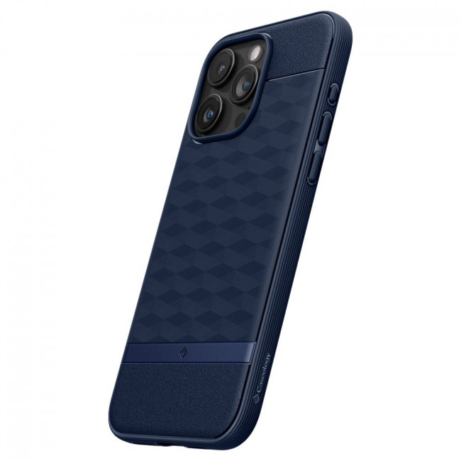 Caseology iPhone 15 Pro Parallax Mag Θήκη Σιλικόνης με Σκληρό Πλαίσιο και MagSafe - Midnight Blue