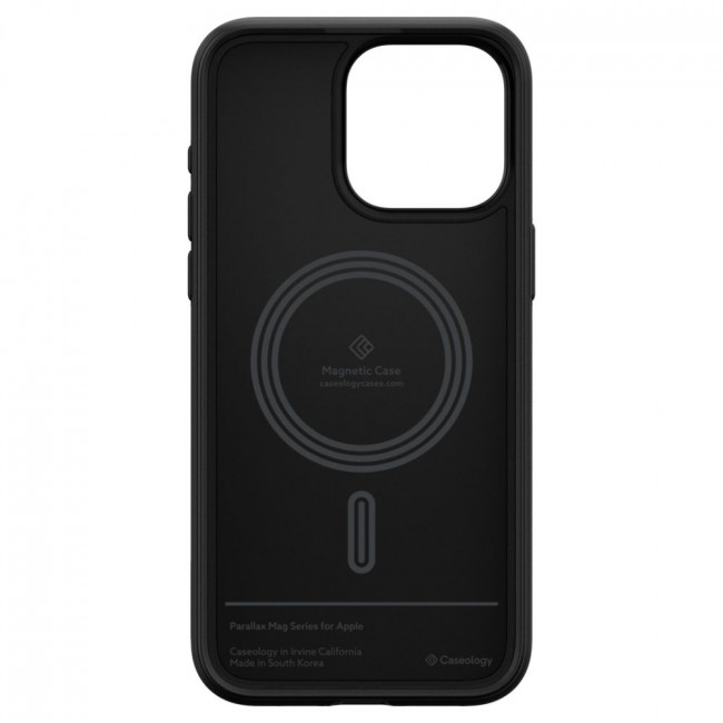 Caseology iPhone 15 Pro Parallax Mag Θήκη Σιλικόνης με Σκληρό Πλαίσιο και MagSafe - Matte Black