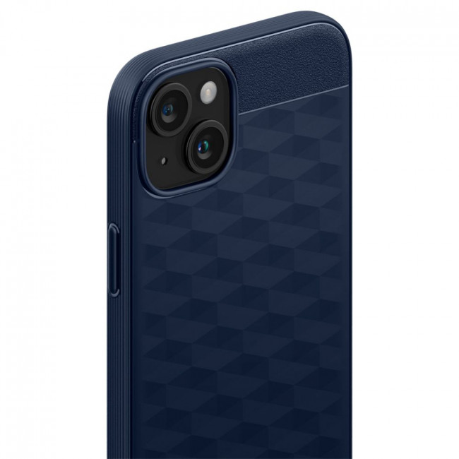 Caseology iPhone 15 Parallax Mag Θήκη Σιλικόνης με Σκληρό Πλαίσιο και MagSafe - Midnight Blue