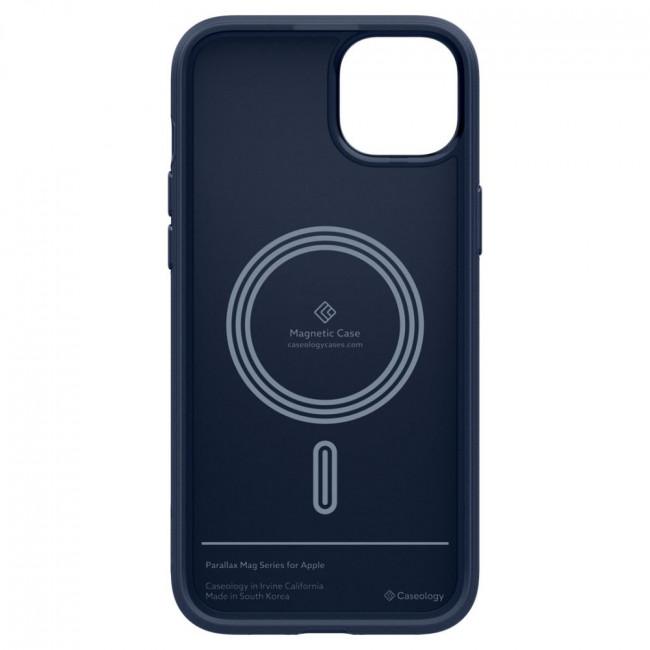 Caseology iPhone 15 Parallax Mag Θήκη Σιλικόνης με Σκληρό Πλαίσιο και MagSafe - Midnight Blue