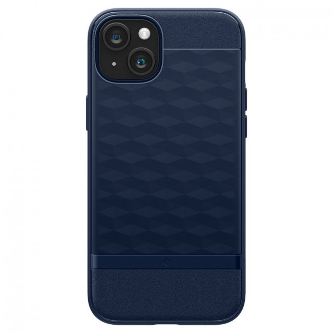 Caseology iPhone 15 Parallax Mag Θήκη Σιλικόνης με Σκληρό Πλαίσιο και MagSafe - Midnight Blue