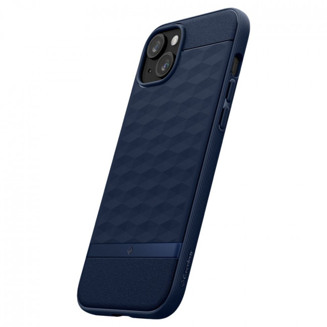 Caseology iPhone 15 Parallax Mag Θήκη Σιλικόνης με Σκληρό Πλαίσιο και MagSafe - Midnight Blue