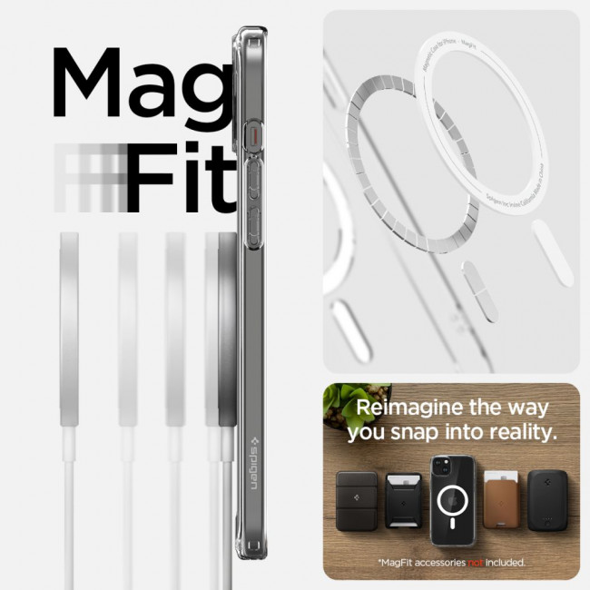 Spigen iPhone 15 Plus Ultra Hybrid Mag Σκληρή Θήκη με Πλαίσιο Σιλικόνης Και MagSafe - White